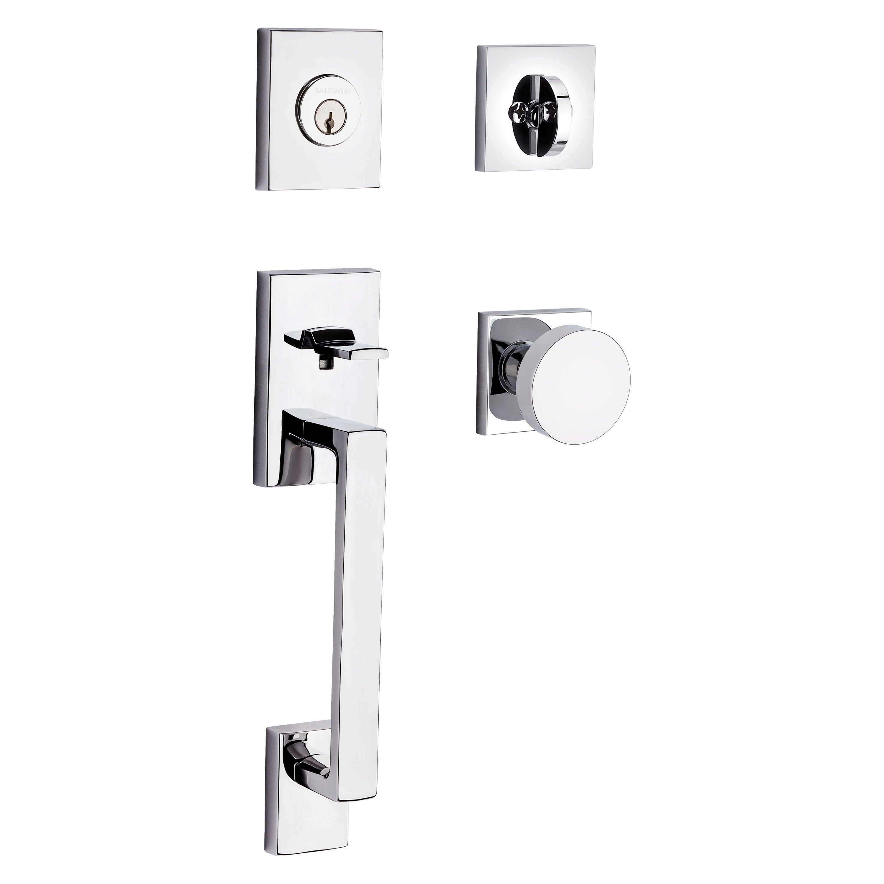 Baldwin Reserve La Jolla Single Cylinder Handleset With Contemporary Knob
