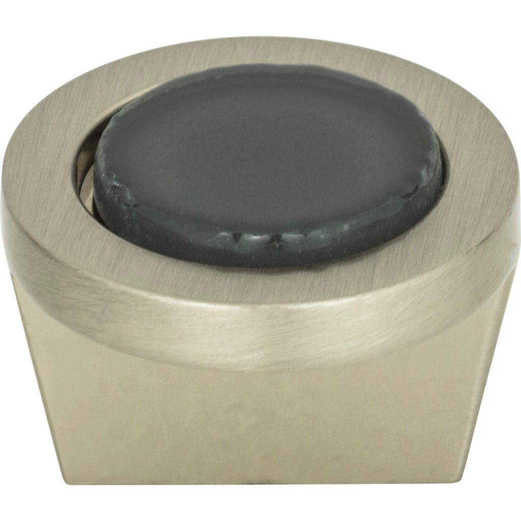 Spa Black Round Knob by Atlas Brushed Nickel