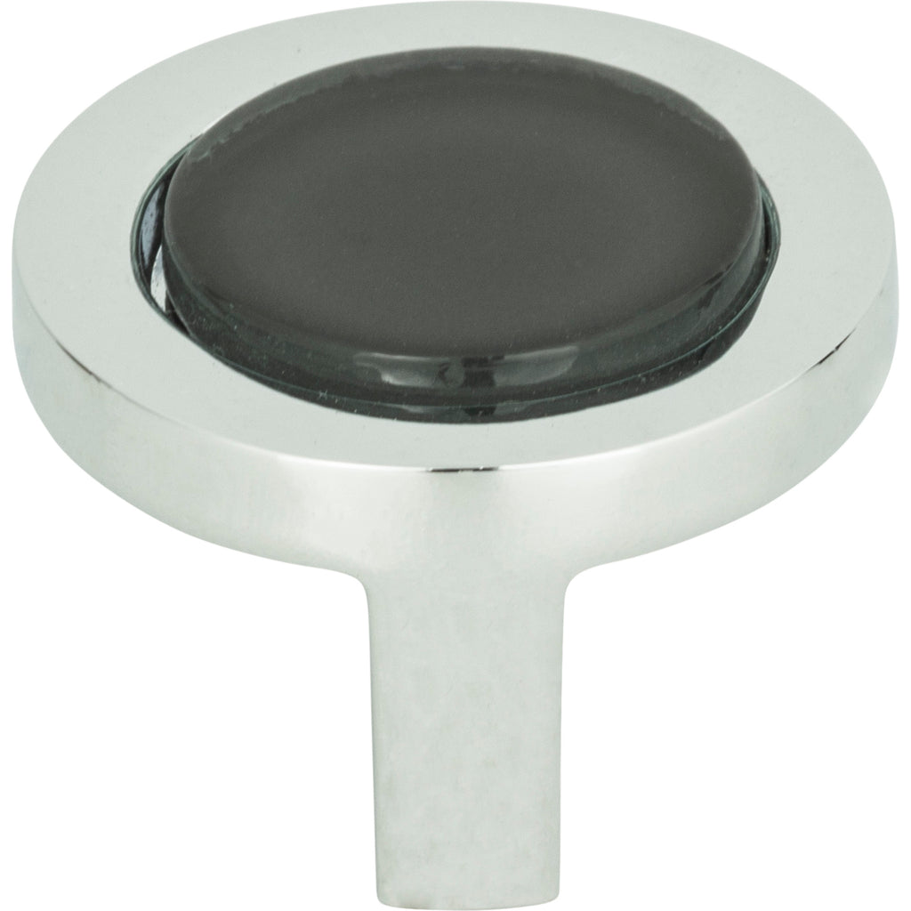 Spa Black Round Knob by Atlas Polished Chrome