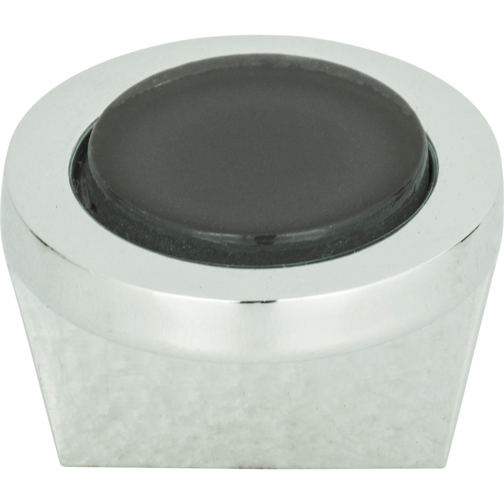 Spa Black Round Knob by Atlas Polished Chrome