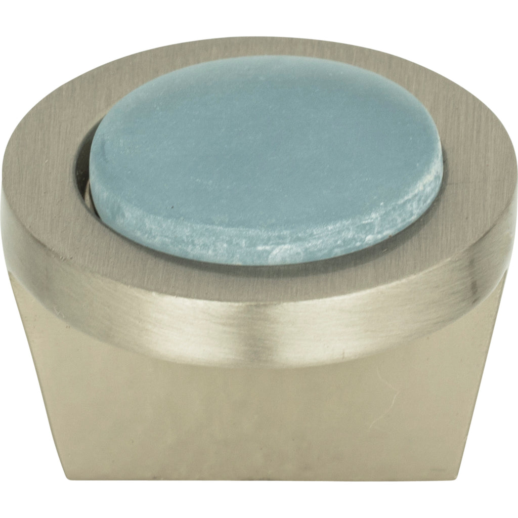 Spa Blue Round Knob by Atlas Brushed Nickel