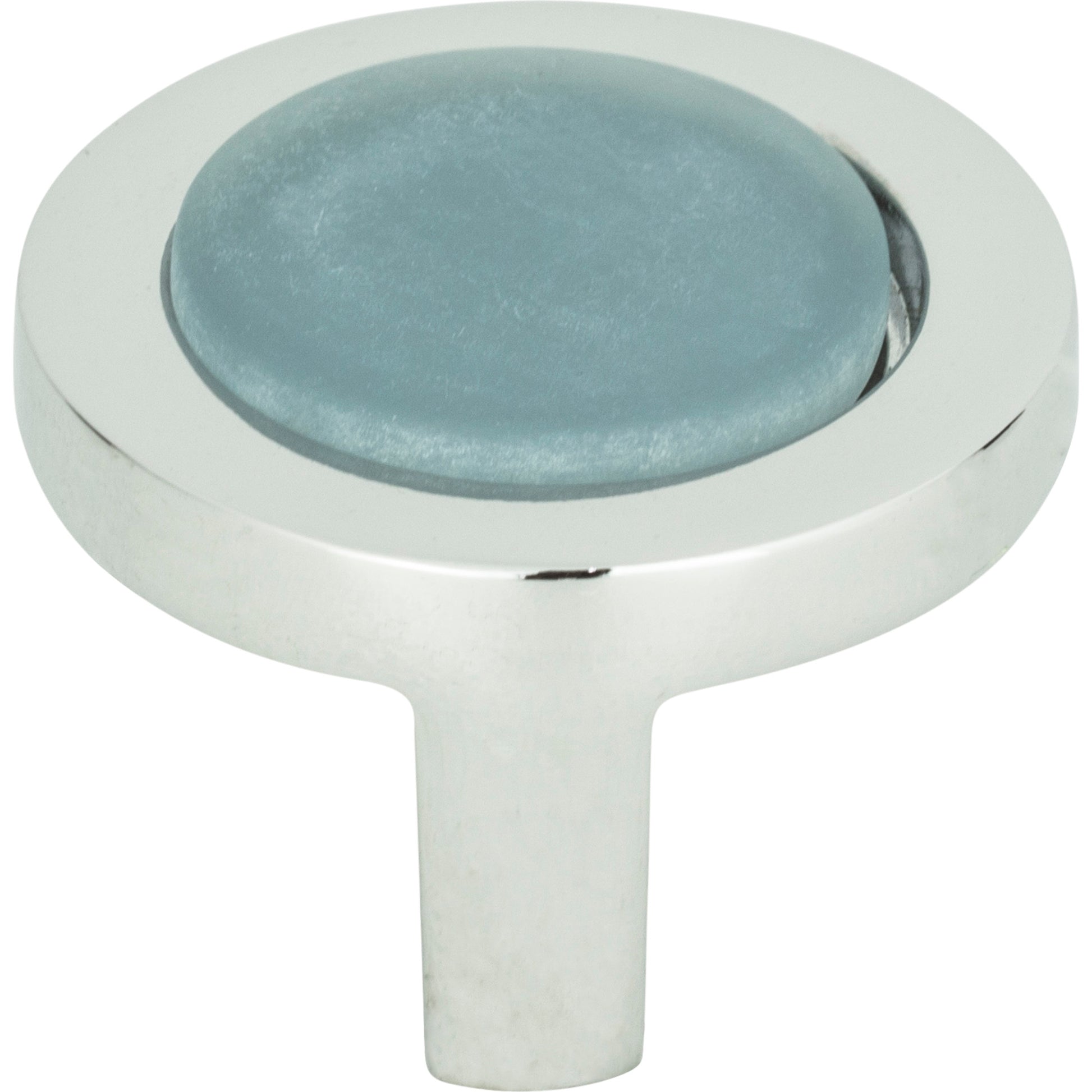 Spa Blue Round Knob by Atlas Polished Chrome
