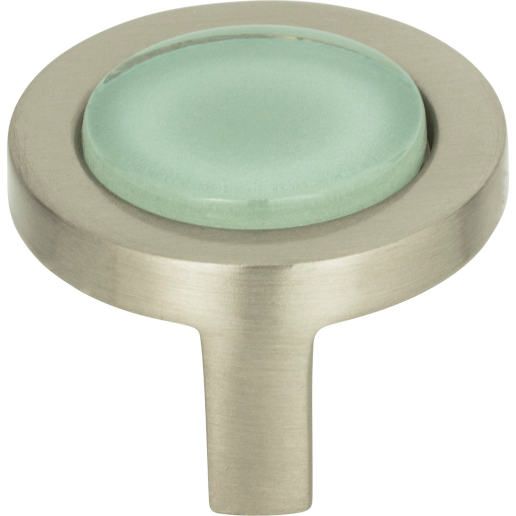 Spa Green Round Knob by Atlas Brushed Nickel