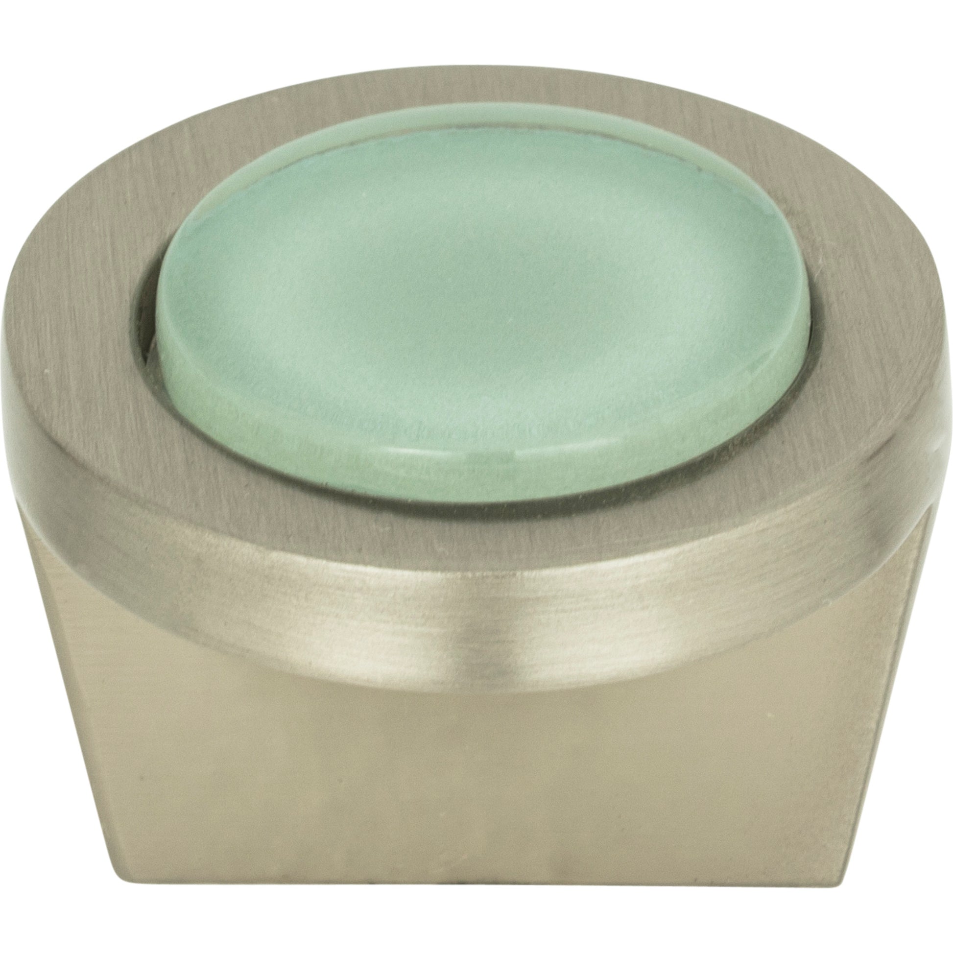 Spa Green Round Knob by Atlas Brushed Nickel