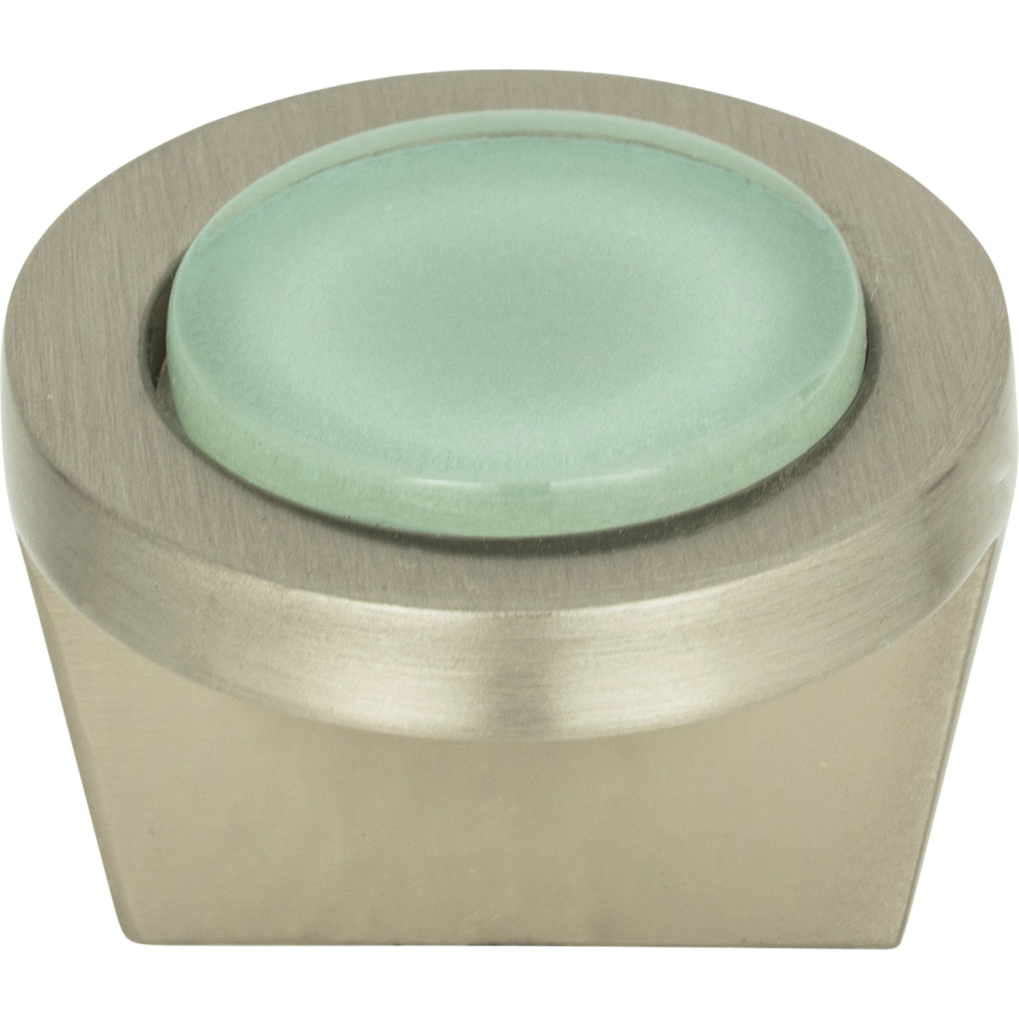 Spa Green Round Knob by Atlas Brushed Nickel