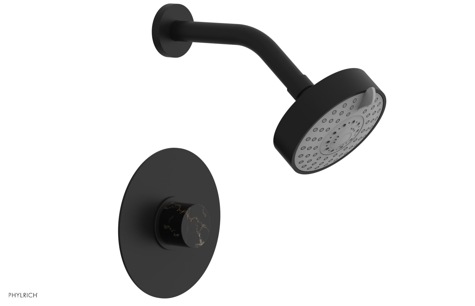 Phylrich BASIC II Pressure Balance Shower Set Black Marble