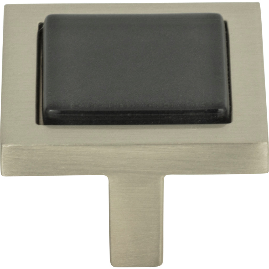 Spa Black Square Knob by Atlas Brushed Nickel