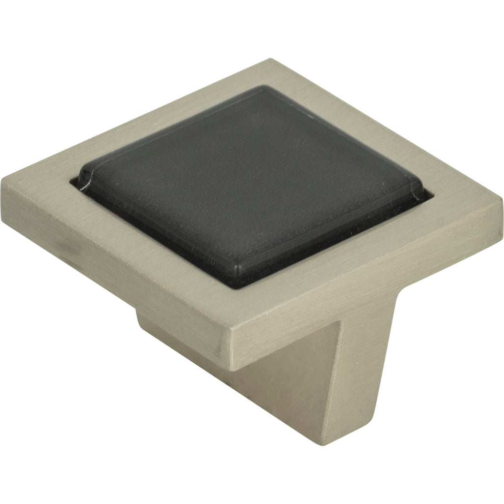 Spa Black Square Knob by Atlas Brushed Nickel