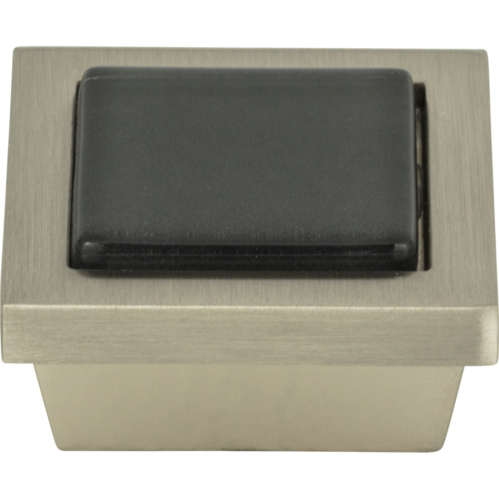 Spa Black Square Knob by Atlas Brushed Nickel