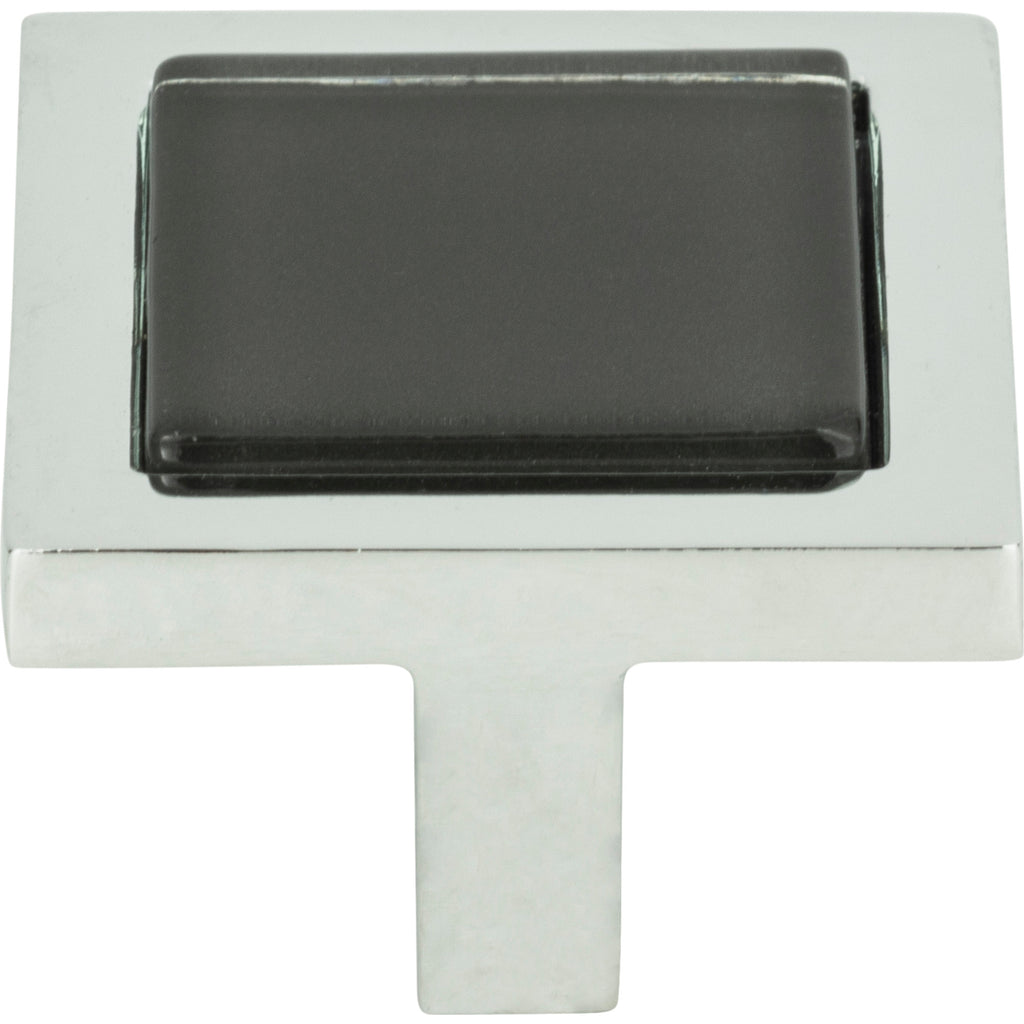 Spa Black Square Knob by Atlas Polished Chrome