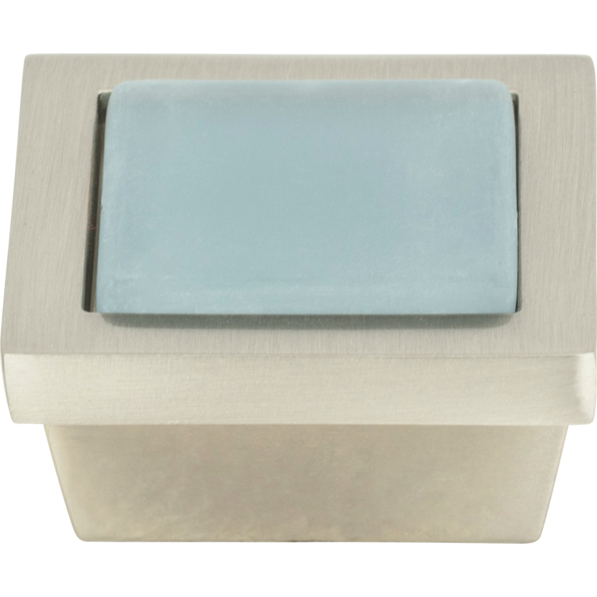 Spa Blue Square Knob by Atlas Brushed Nickel