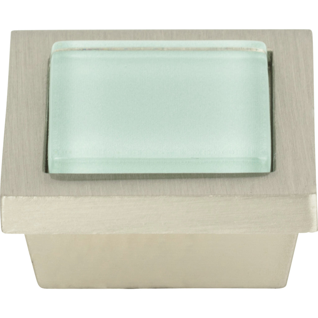 Spa Green Square Knob by Atlas Brushed Nickel