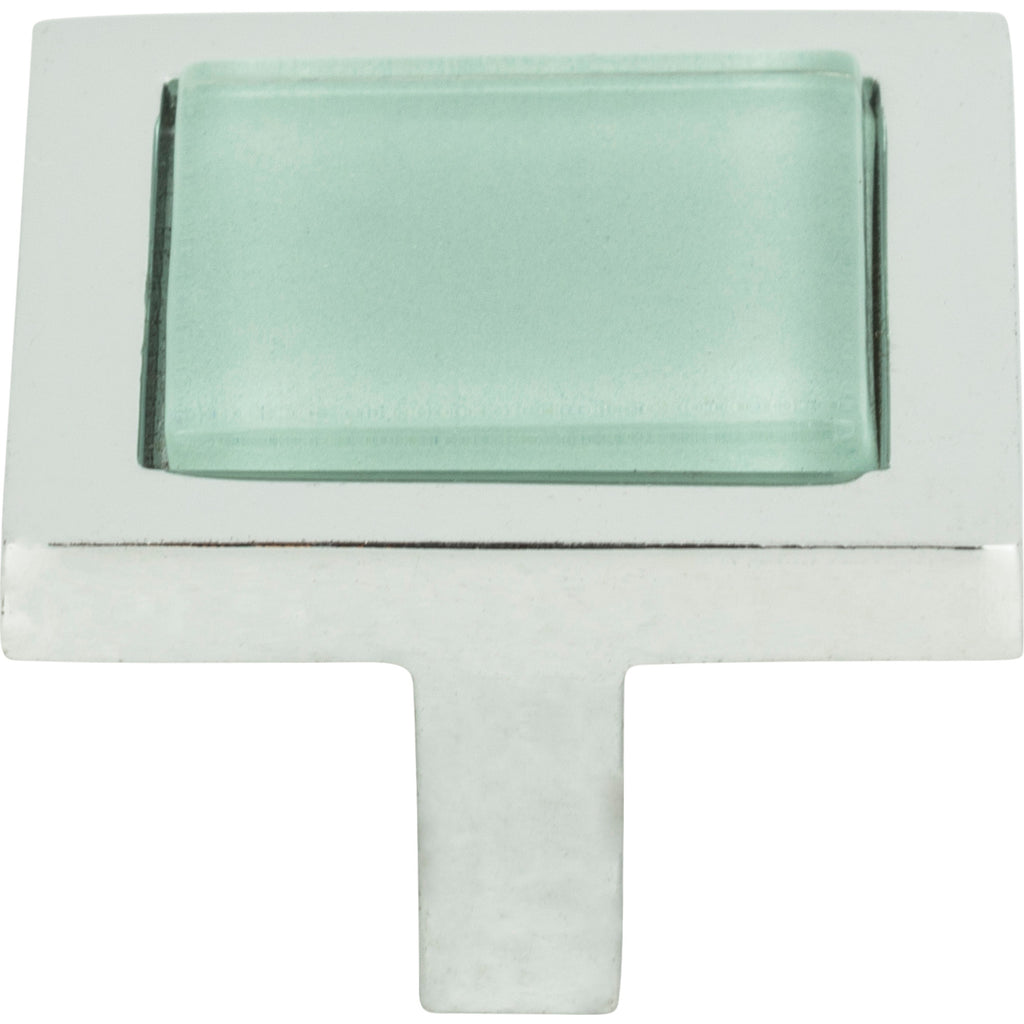 Spa Green Square Knob by Atlas Polished Chrome