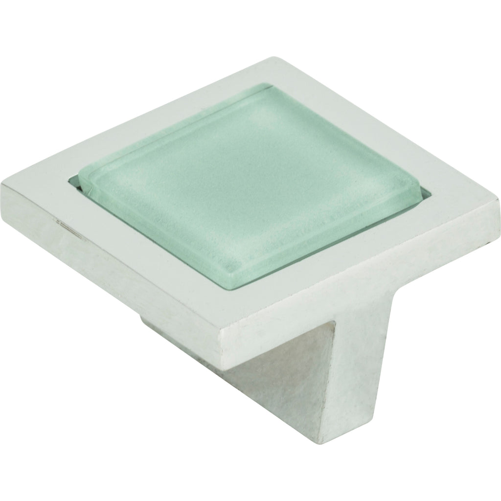 Spa Green Square Knob by Atlas Polished Chrome