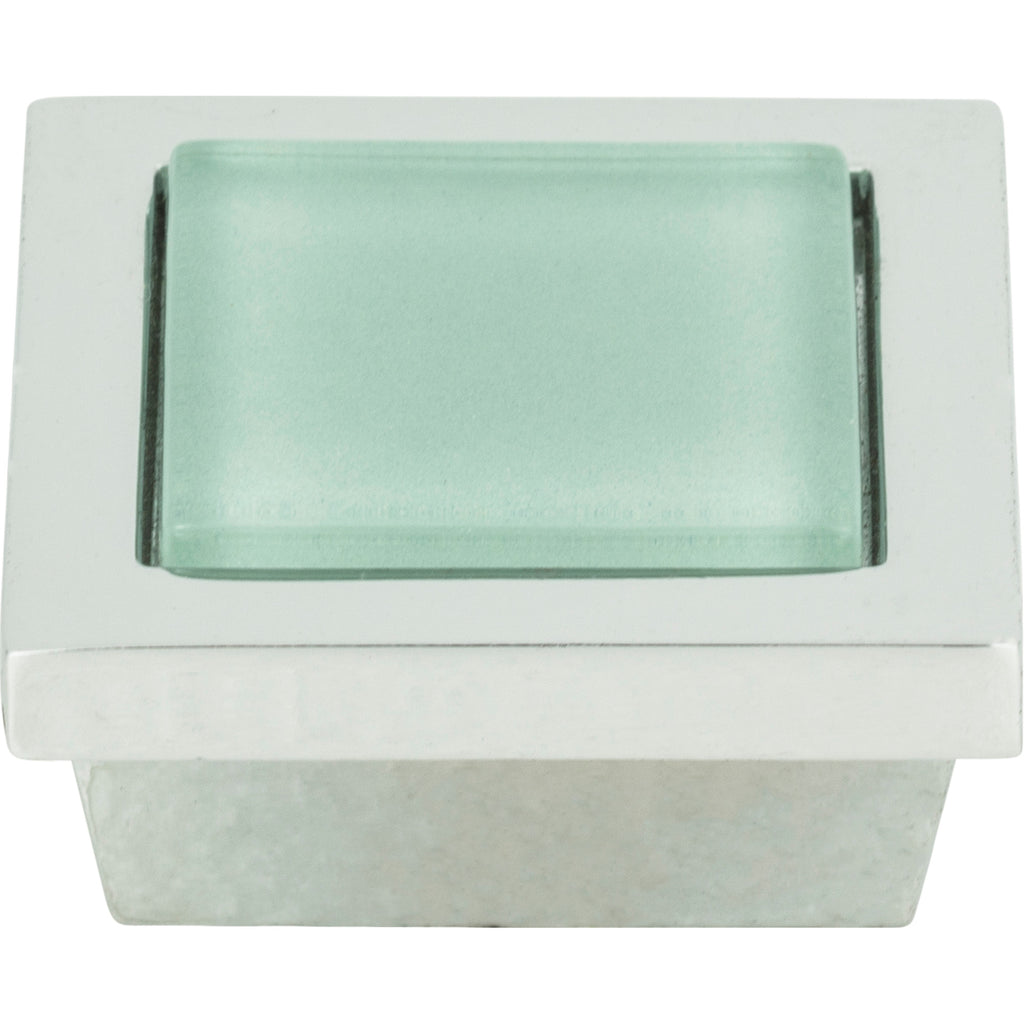 Spa Green Square Knob by Atlas Polished Chrome