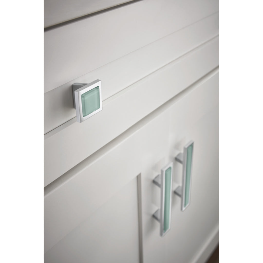 Spa Green Square Knob by Atlas Polished Chrome