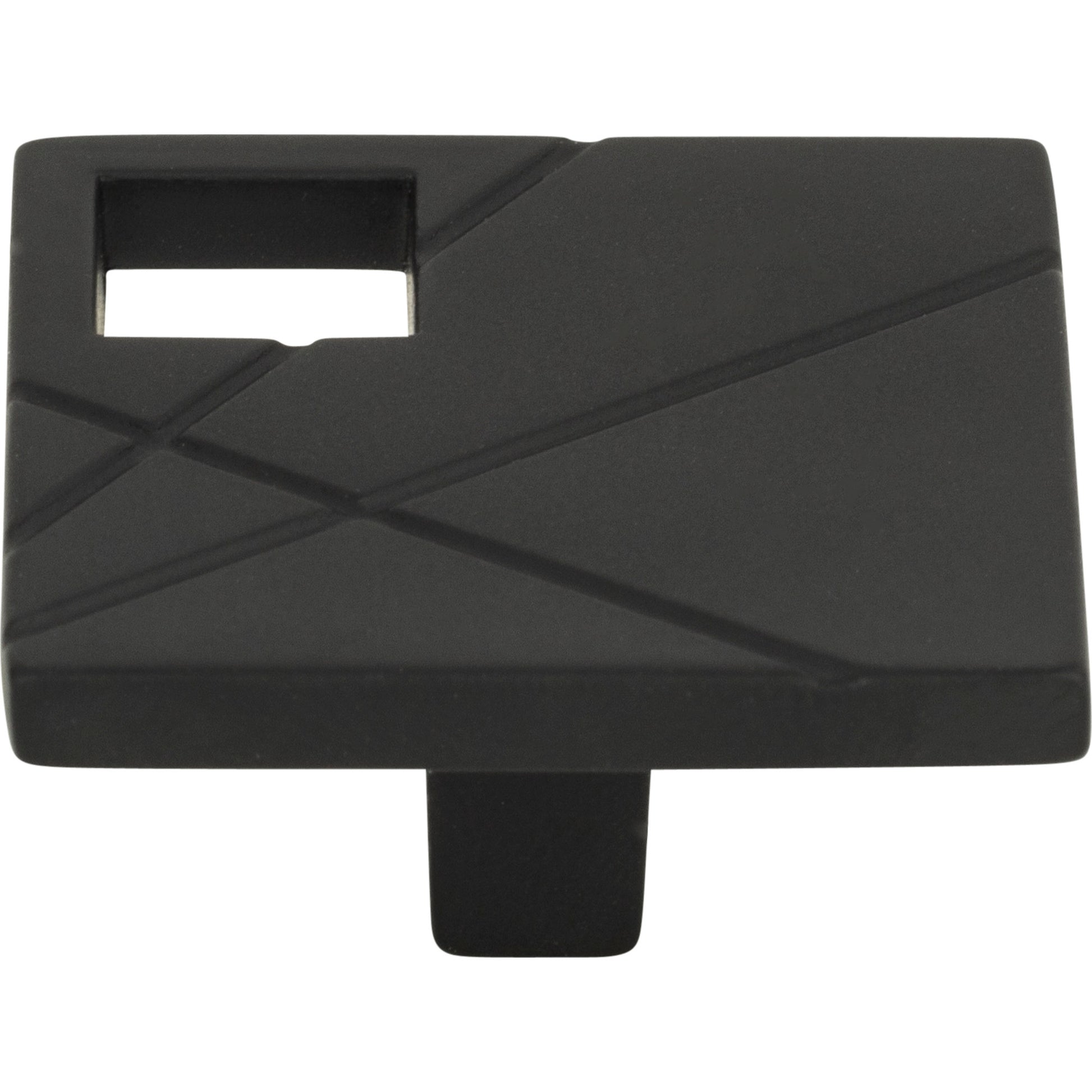 Modernist Left Square Knob by Atlas Matte Black