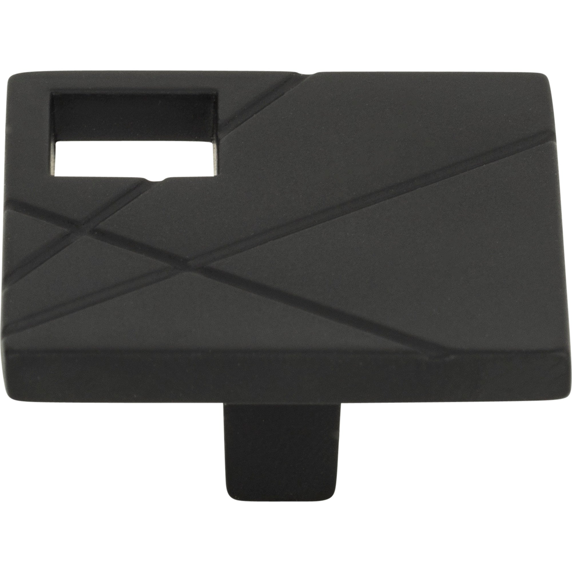 Modernist Left Square Knob by Atlas Matte Black