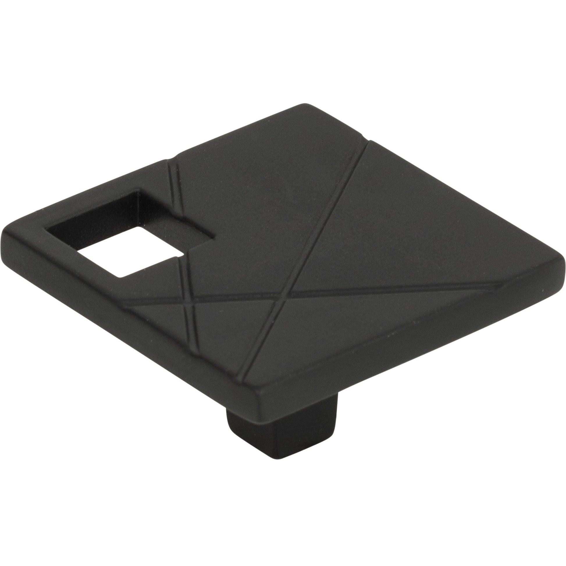 Modernist Left Square Knob by Atlas Matte Black