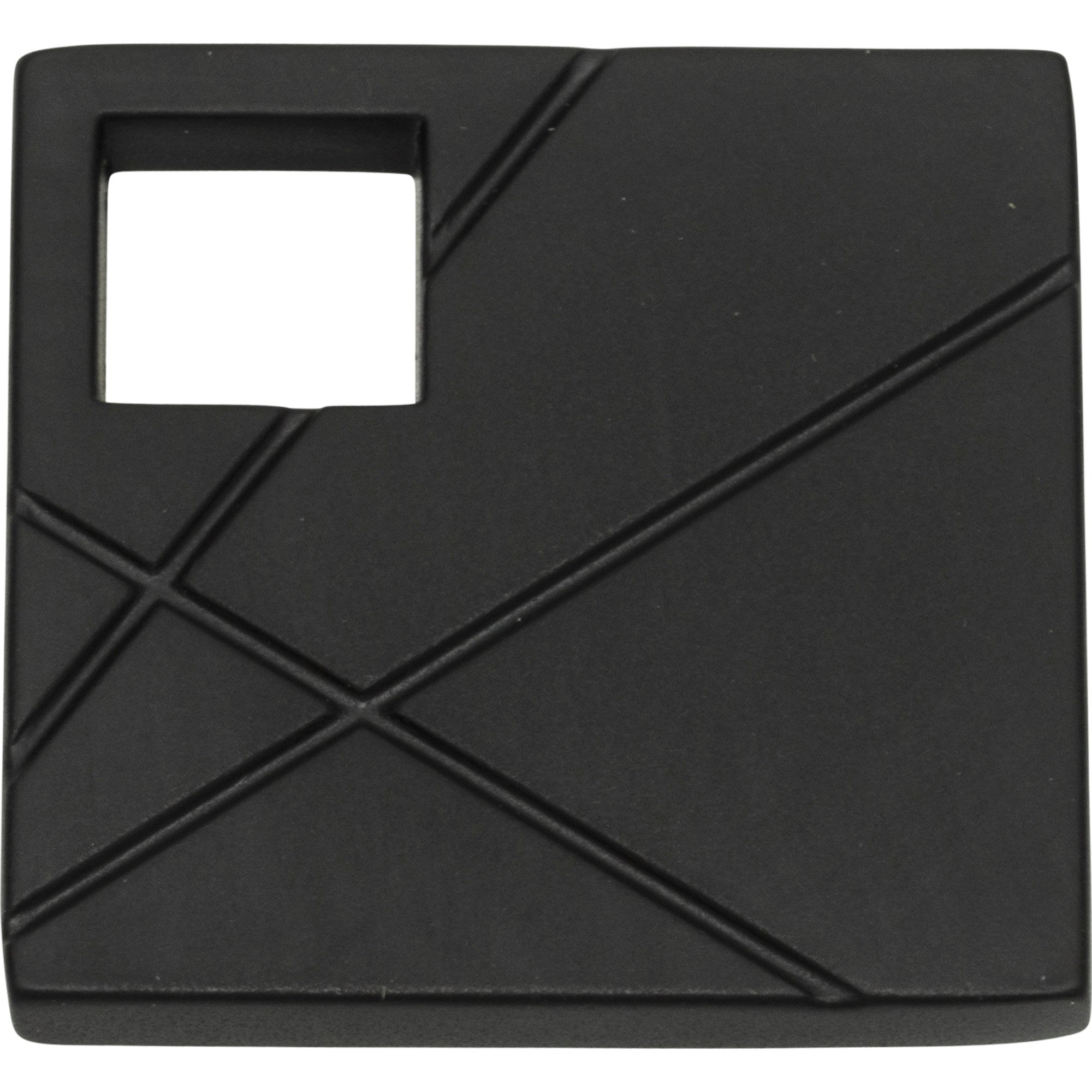 Modernist Left Square Knob by Atlas Matte Black