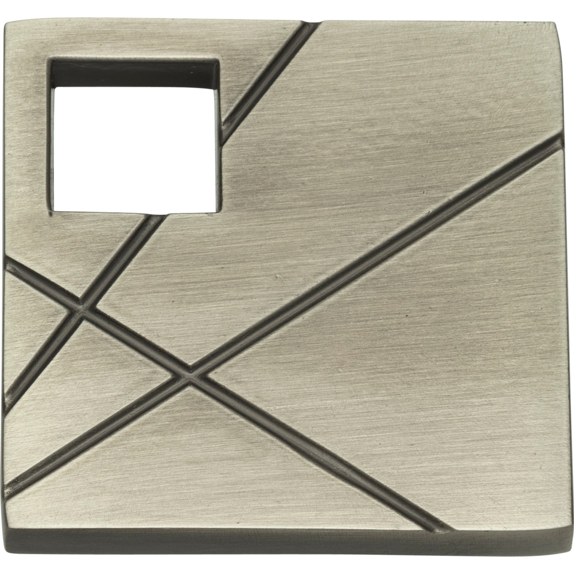 Modernist Left Square Knob by Atlas Brushed Nickel