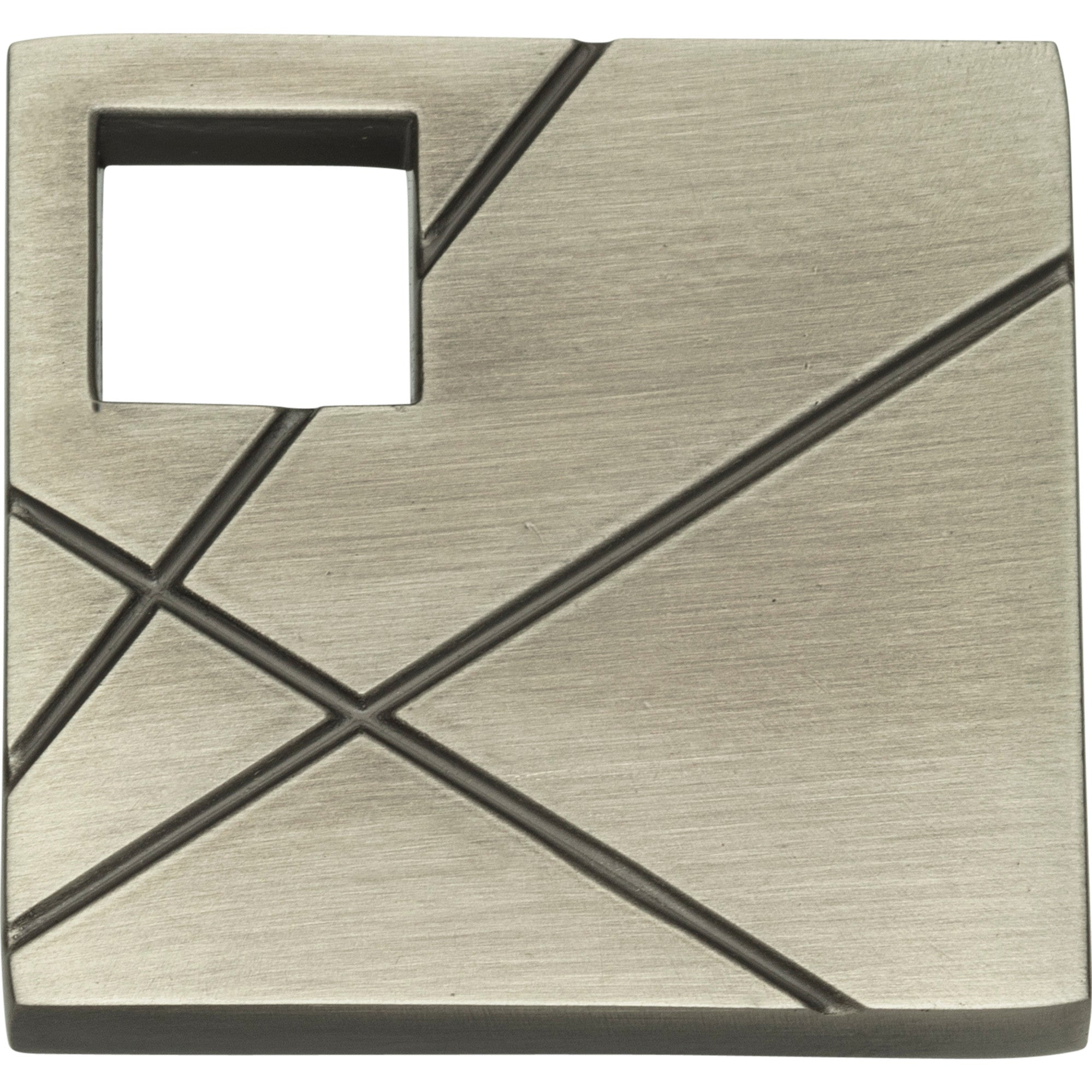 Modernist Left Square Knob by Atlas Brushed Nickel