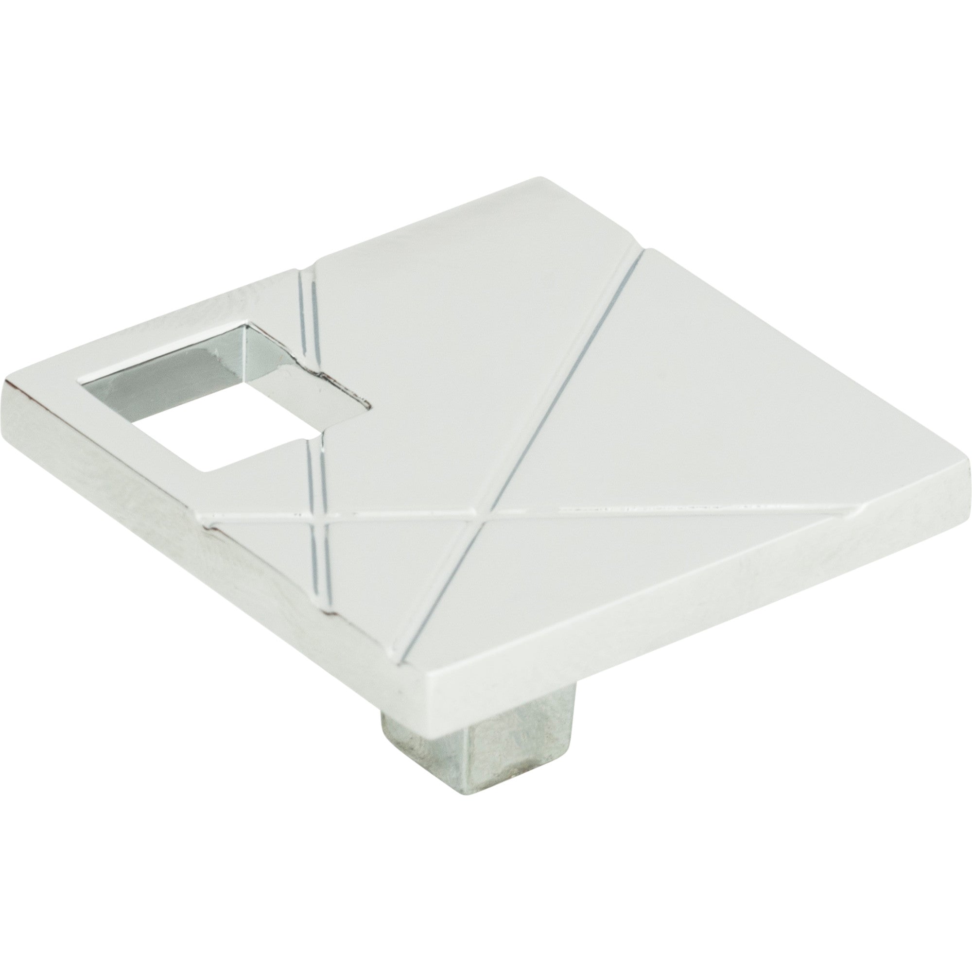 Modernist Left Square Knob by Atlas Polished Chrome