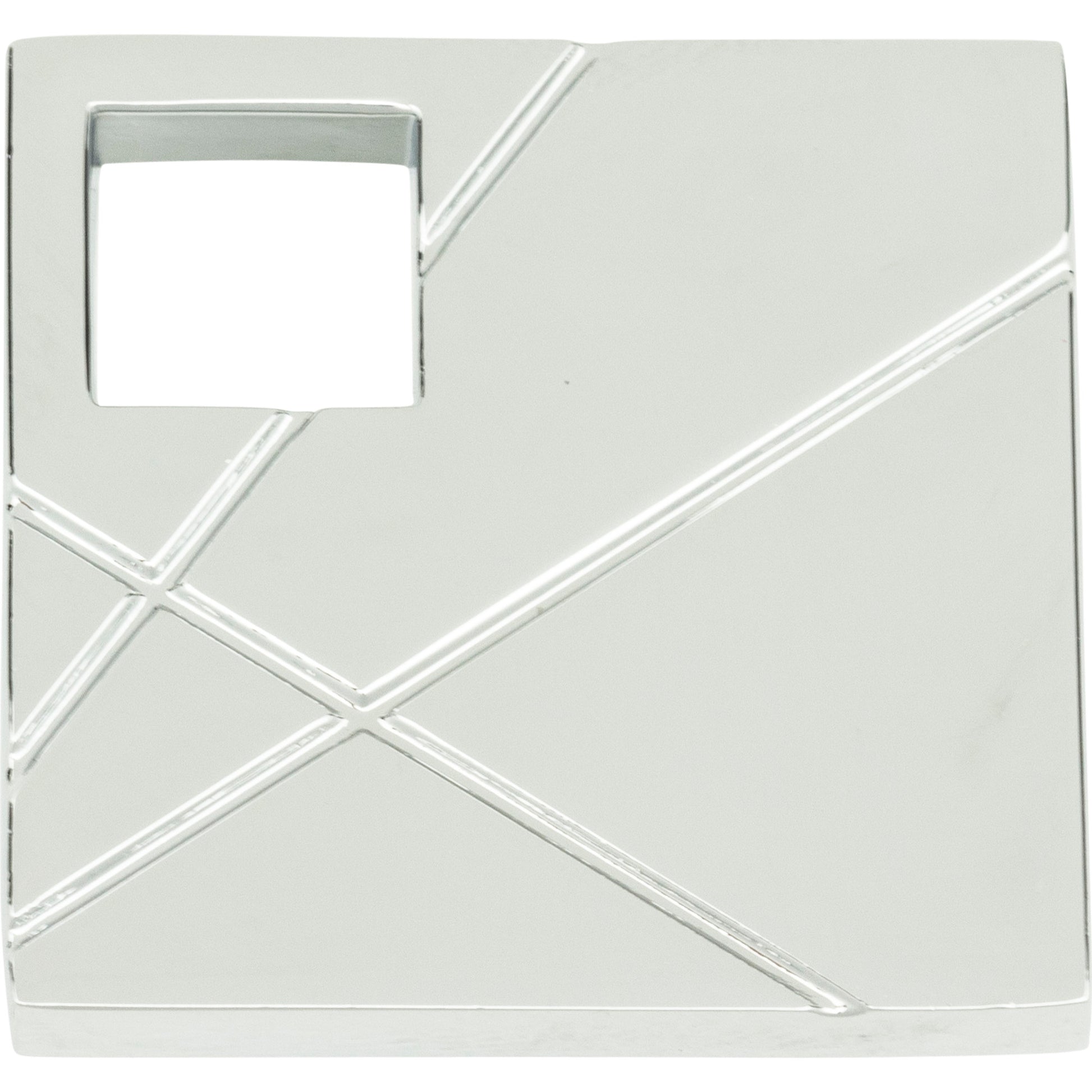 Modernist Left Square Knob by Atlas Polished Chrome