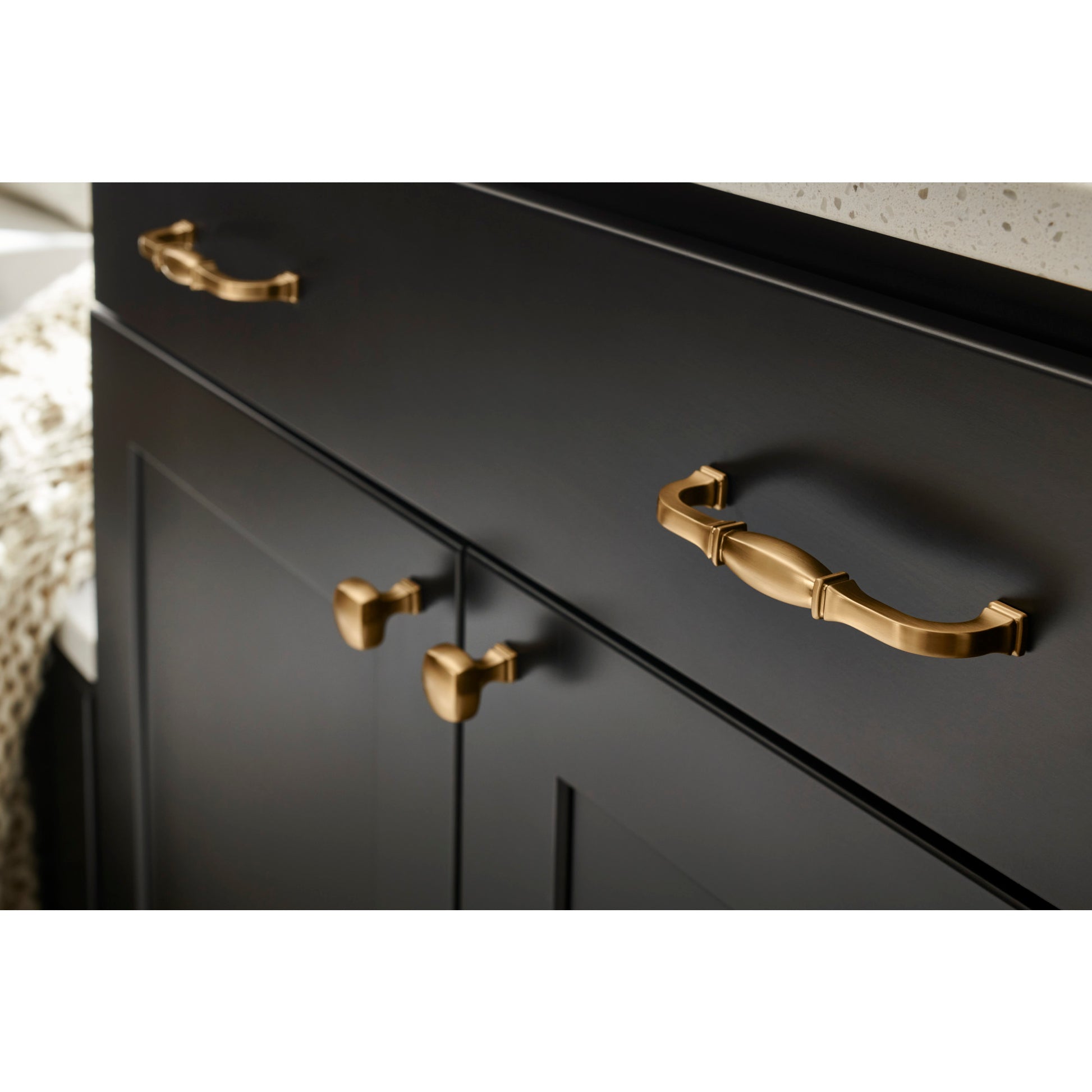 Jeffrey Alexander Audrey Square Cabinet Knob Satin Bronze / 1-1/8"
