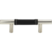 Atlas Zanzibar Black Leather Pull Polished Chrome / 3"