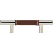 Atlas Zanzibar Brown Leather Pull Polished Chrome / 3"