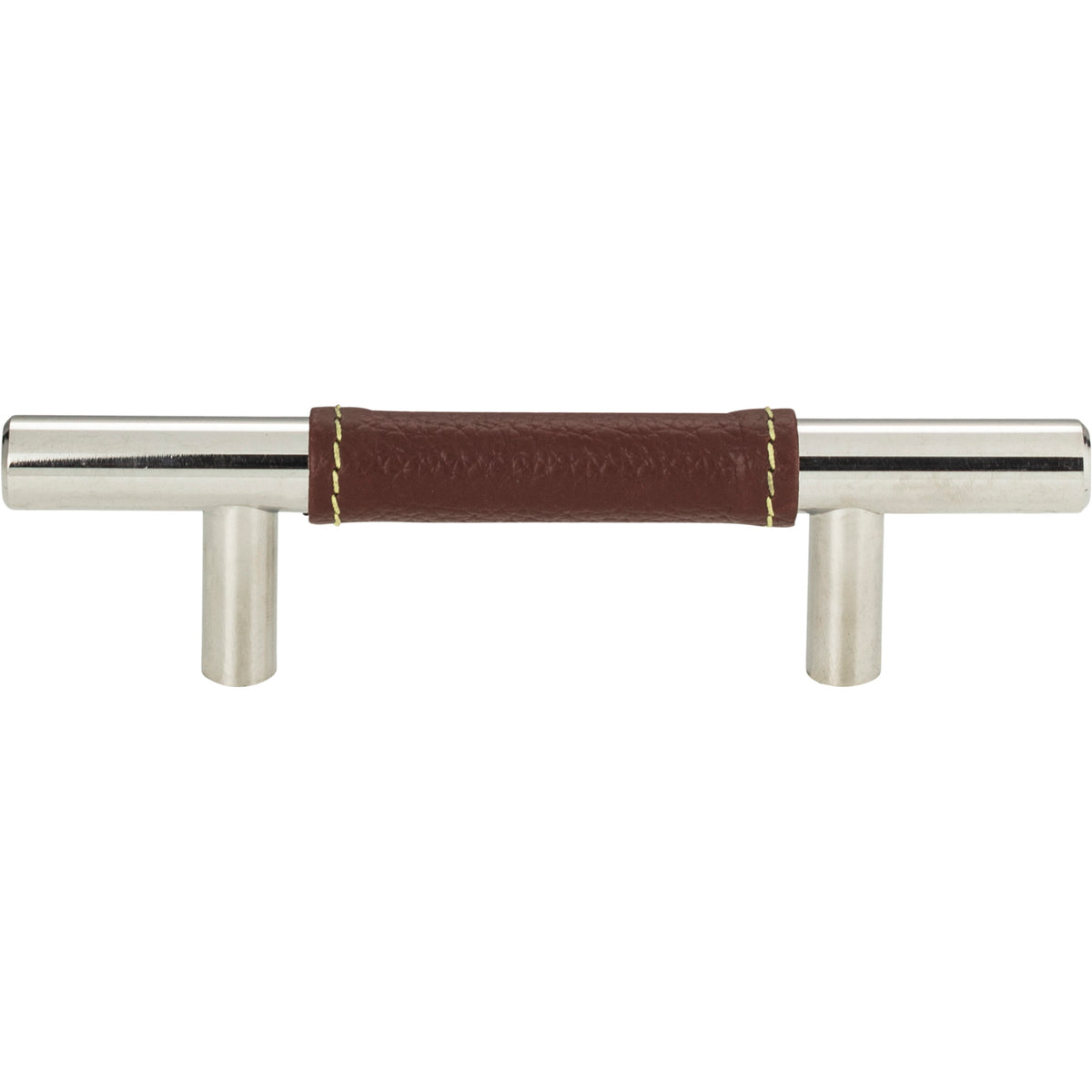 Atlas Zanzibar Brown Leather Pull Polished Chrome / 3"