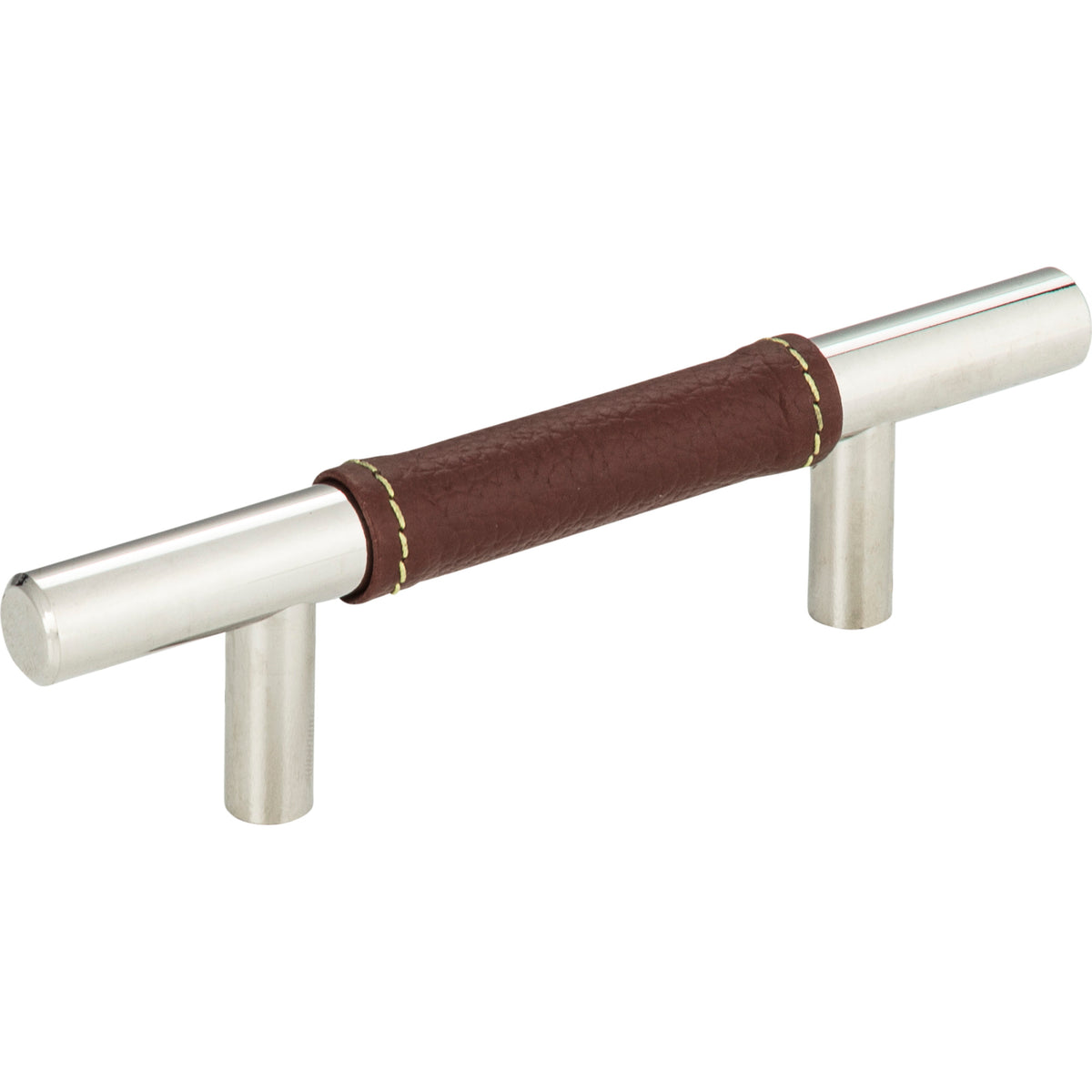 Atlas Zanzibar Brown Leather Pull Polished Chrome / 3"