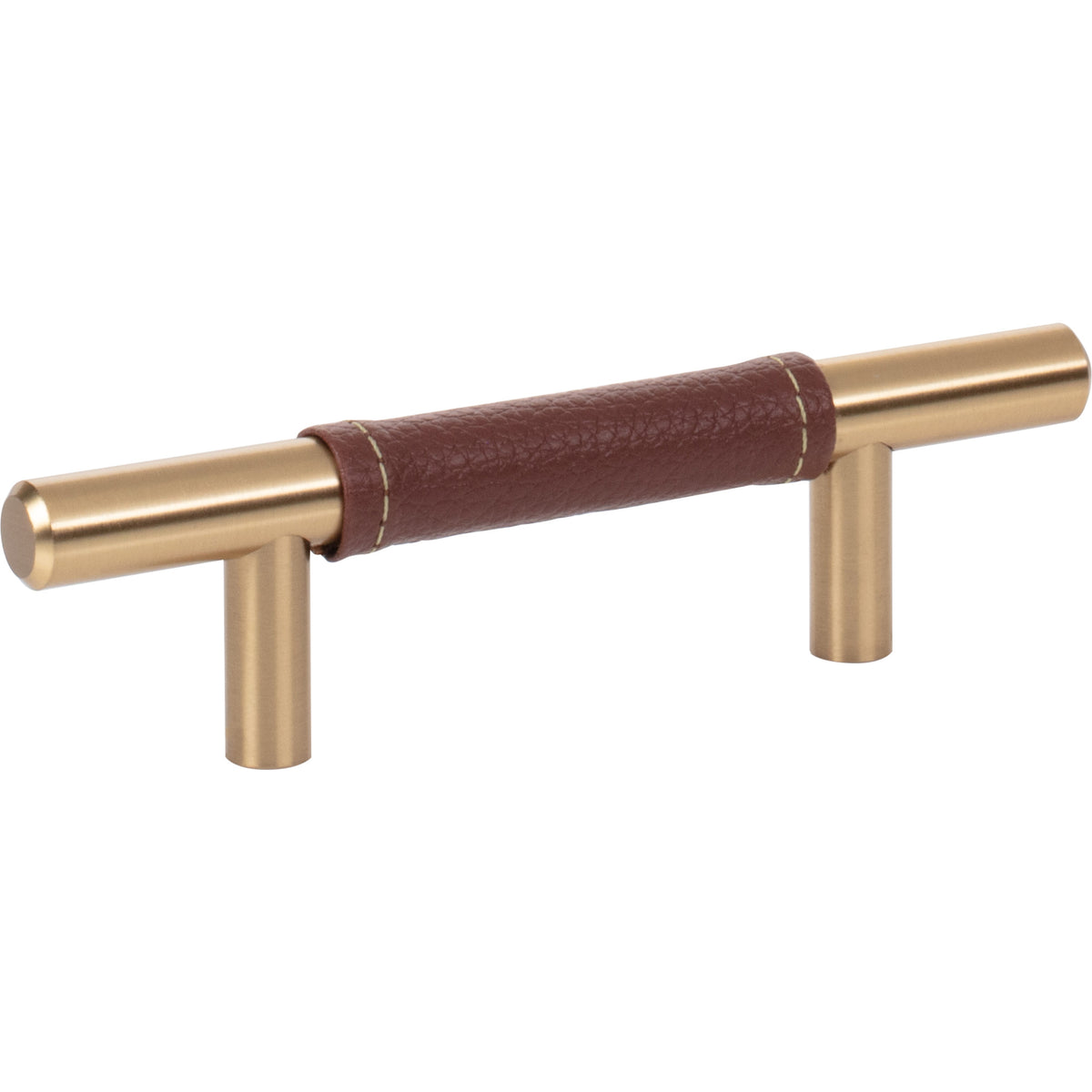 Atlas Zanzibar Brown Leather Pull Warm Brass / 3"