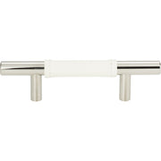 Atlas Zanzibar White Leather Pull Polished Chrome / 3"