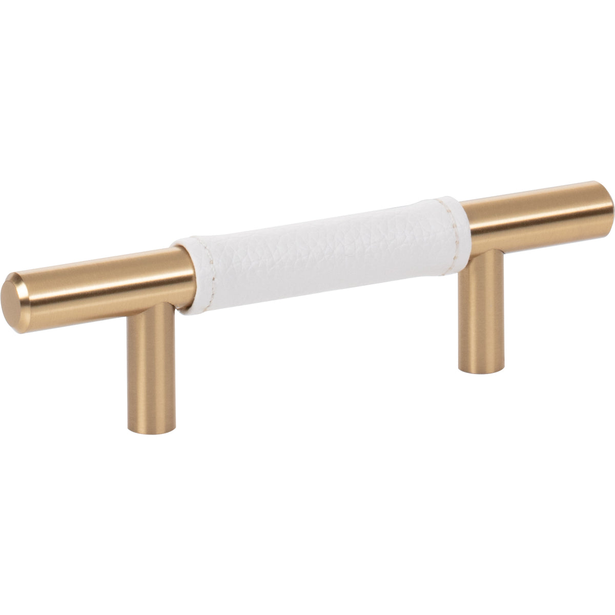 Atlas Zanzibar White Leather Pull Warm Brass / 3"