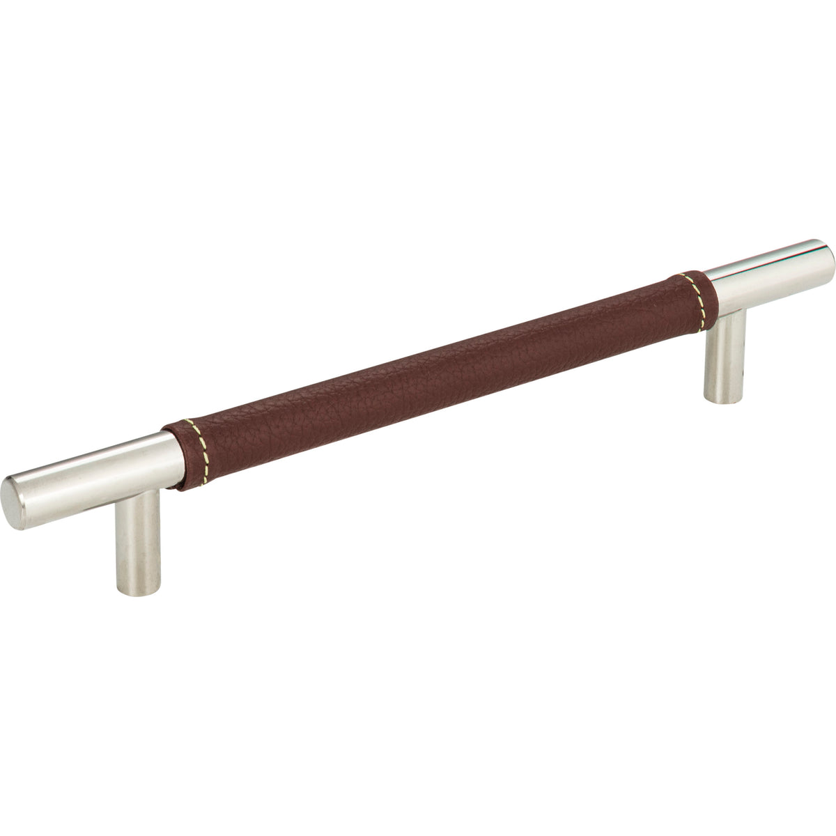 Atlas Zanzibar Brown Leather Pull Polished Chrome / 6 5/16"