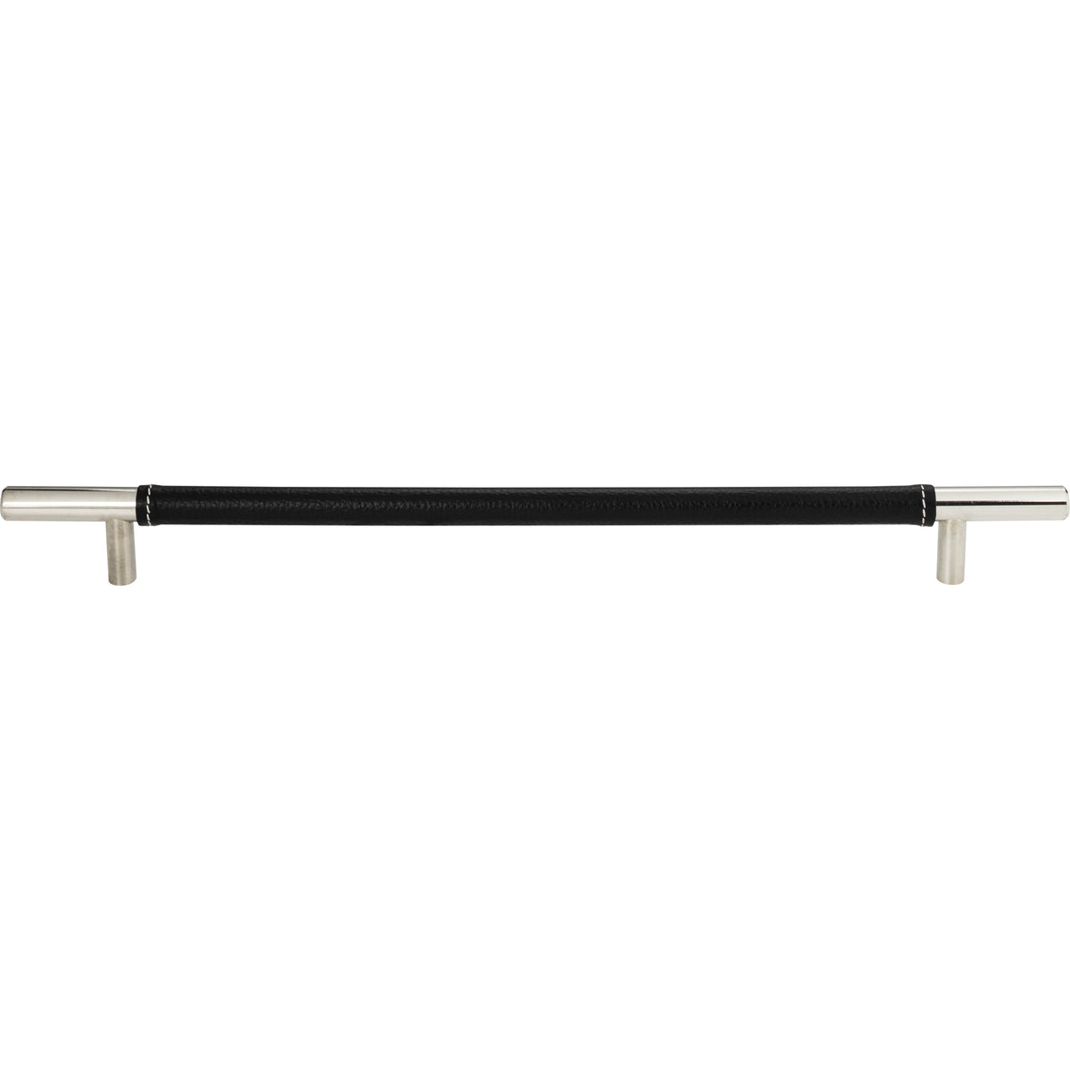 Atlas Zanzibar Black Leather Pull Polished Chrome / 11 5/16"