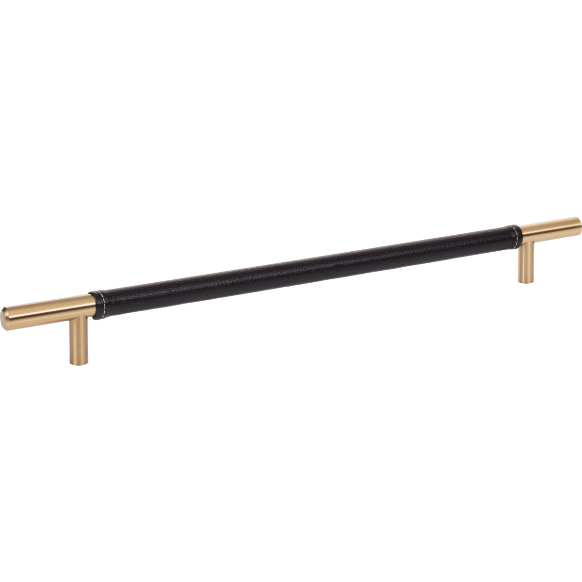 Atlas Zanzibar Black Leather Pull Warm Brass / 11 5/16"