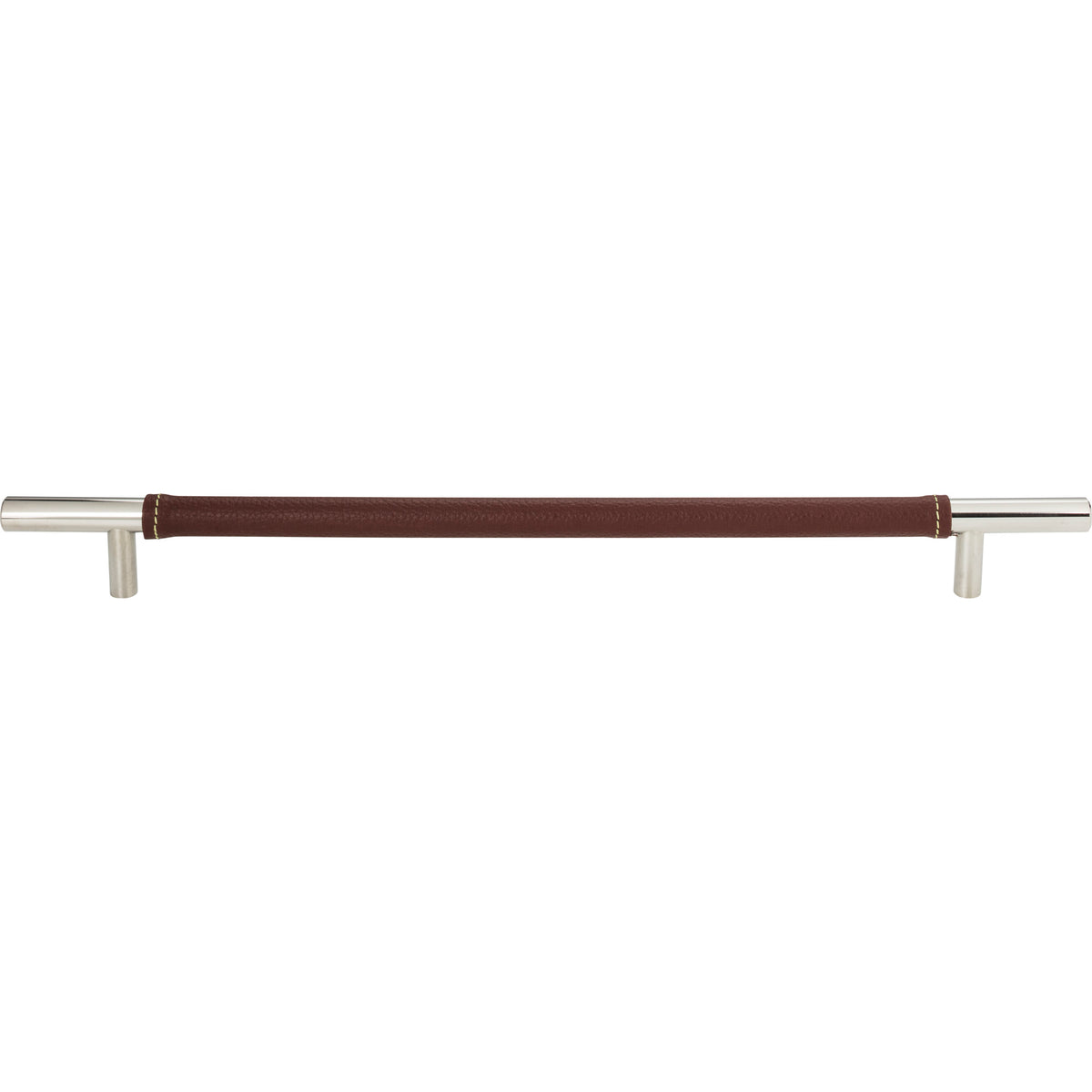 Atlas Zanzibar Brown Leather Pull Polished Chrome / 11 5/16"