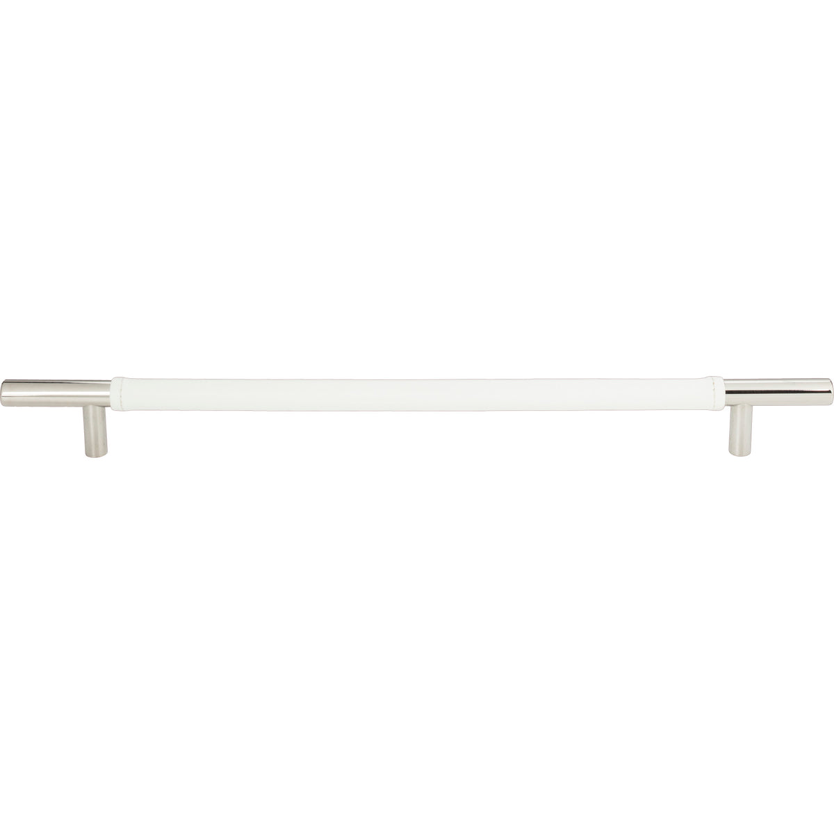 Atlas Zanzibar White Leather Pull Polished Chrome / 11 5/16"