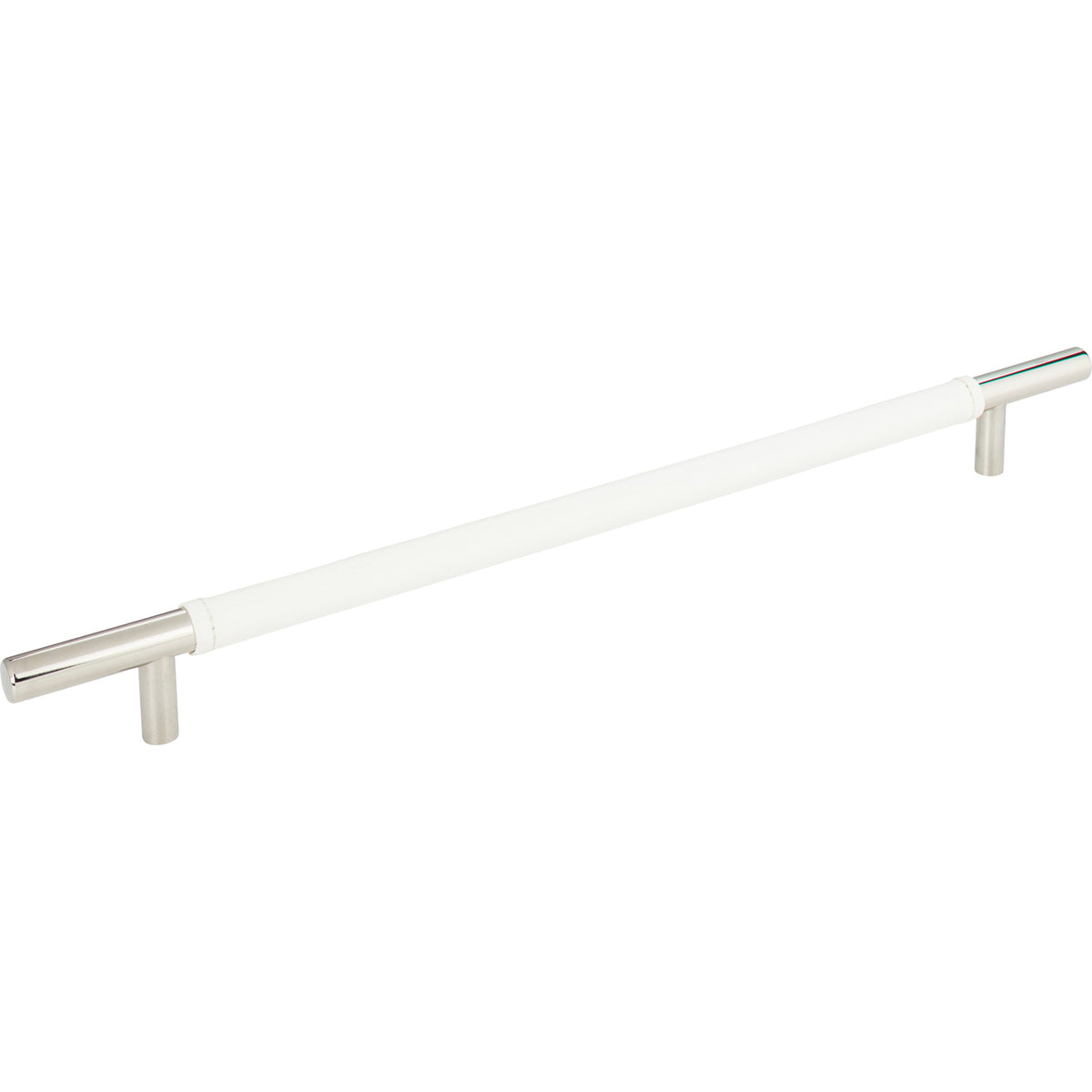 Atlas Zanzibar White Leather Pull Polished Chrome / 11 5/16"