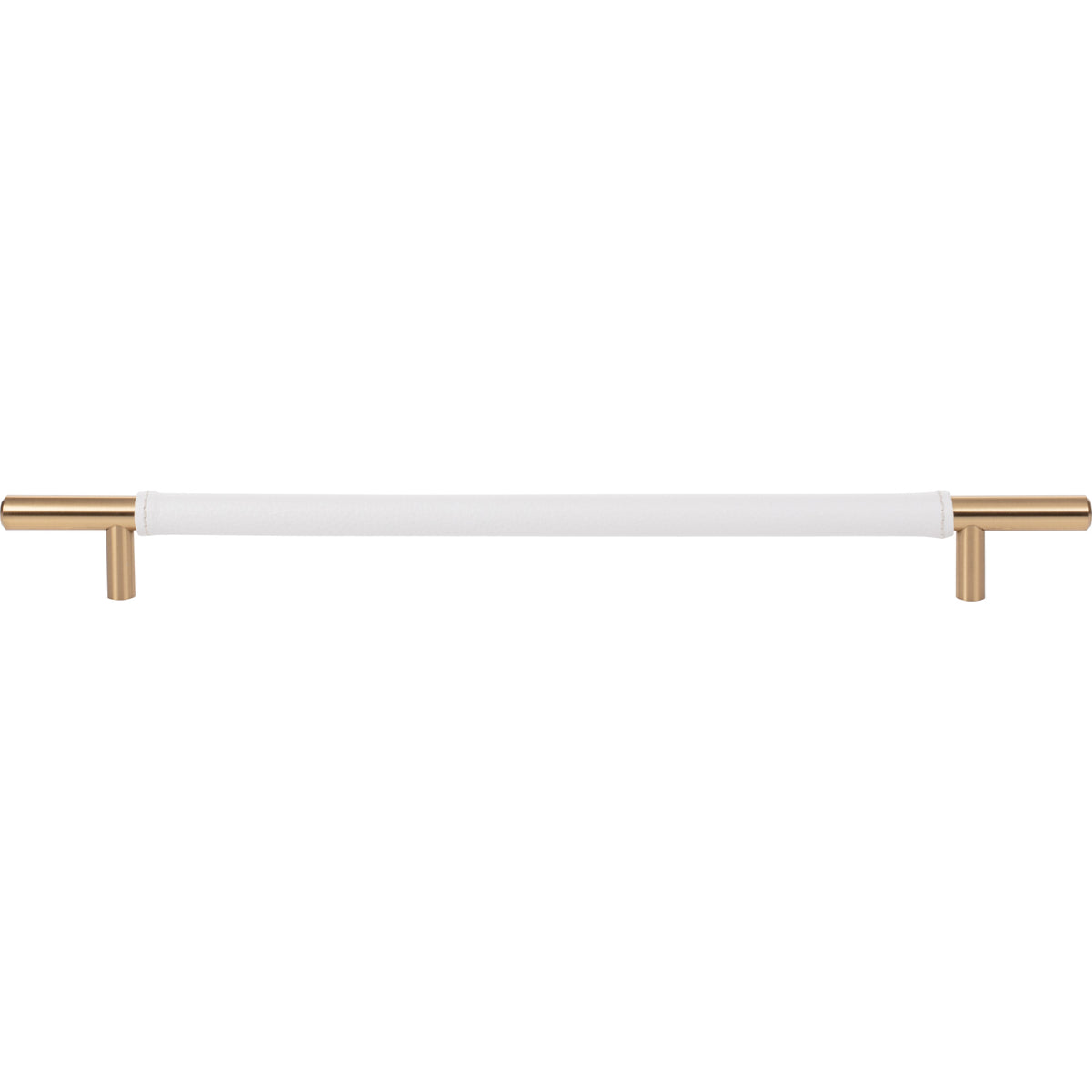 Atlas Zanzibar White Leather Pull Warm Brass / 11 5/16"