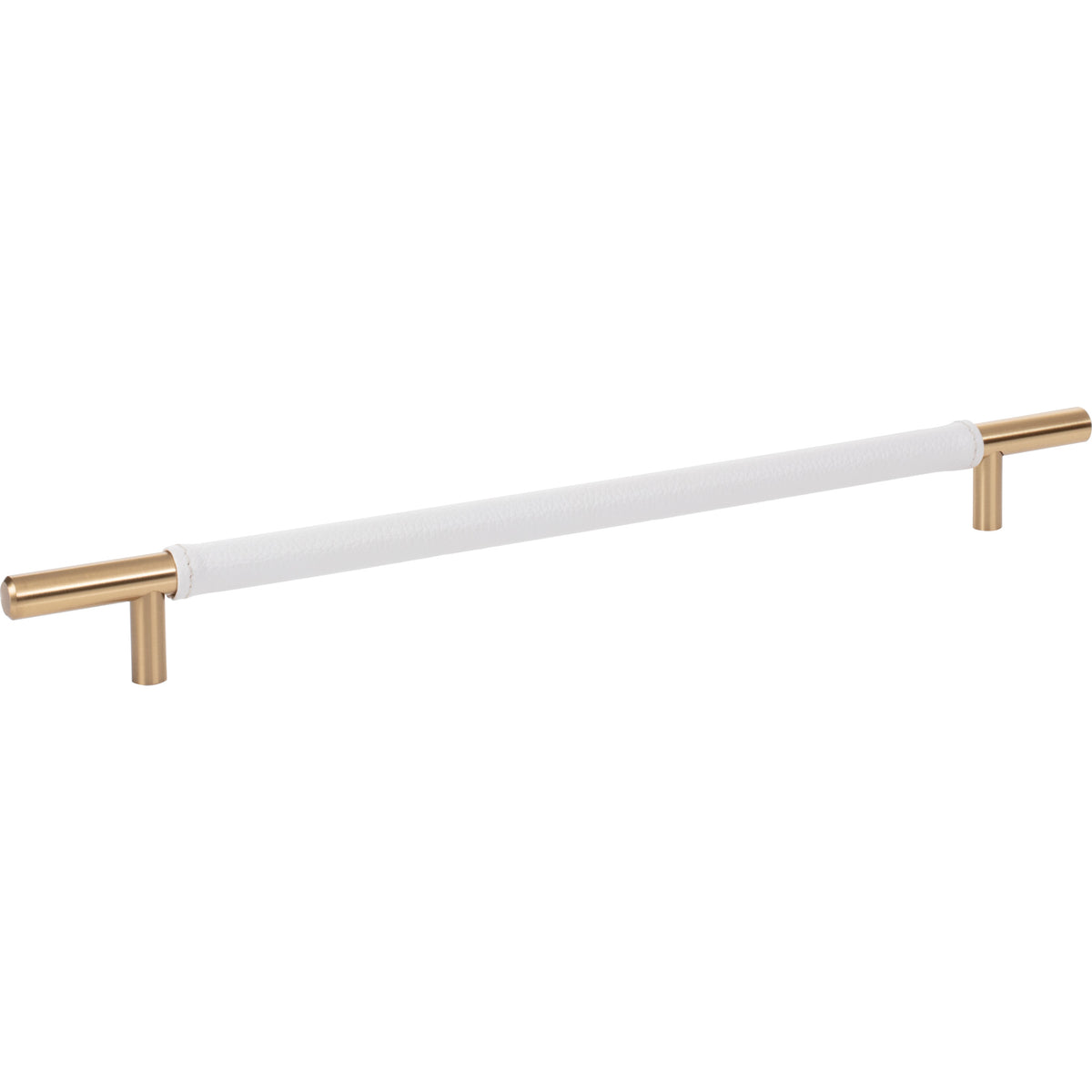 Atlas Zanzibar White Leather Pull Warm Brass / 11 5/16"