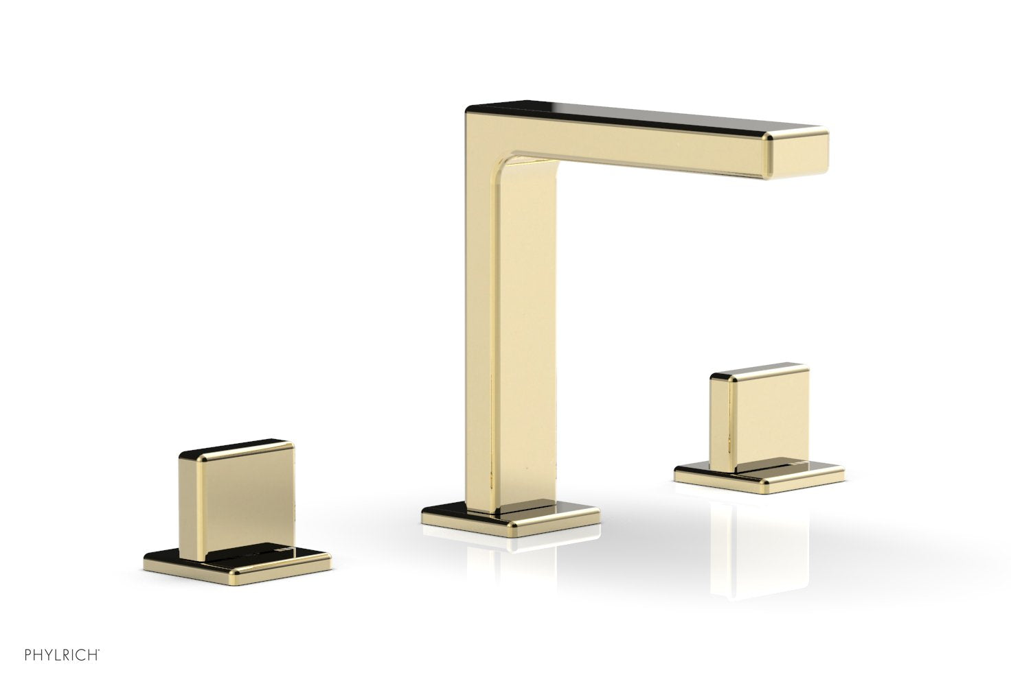 6-3/4" - Polished Brass Uncoated - MIX Widespread Faucet - Blade Handle Height 290-01 by Phylrich - New York Hardware
