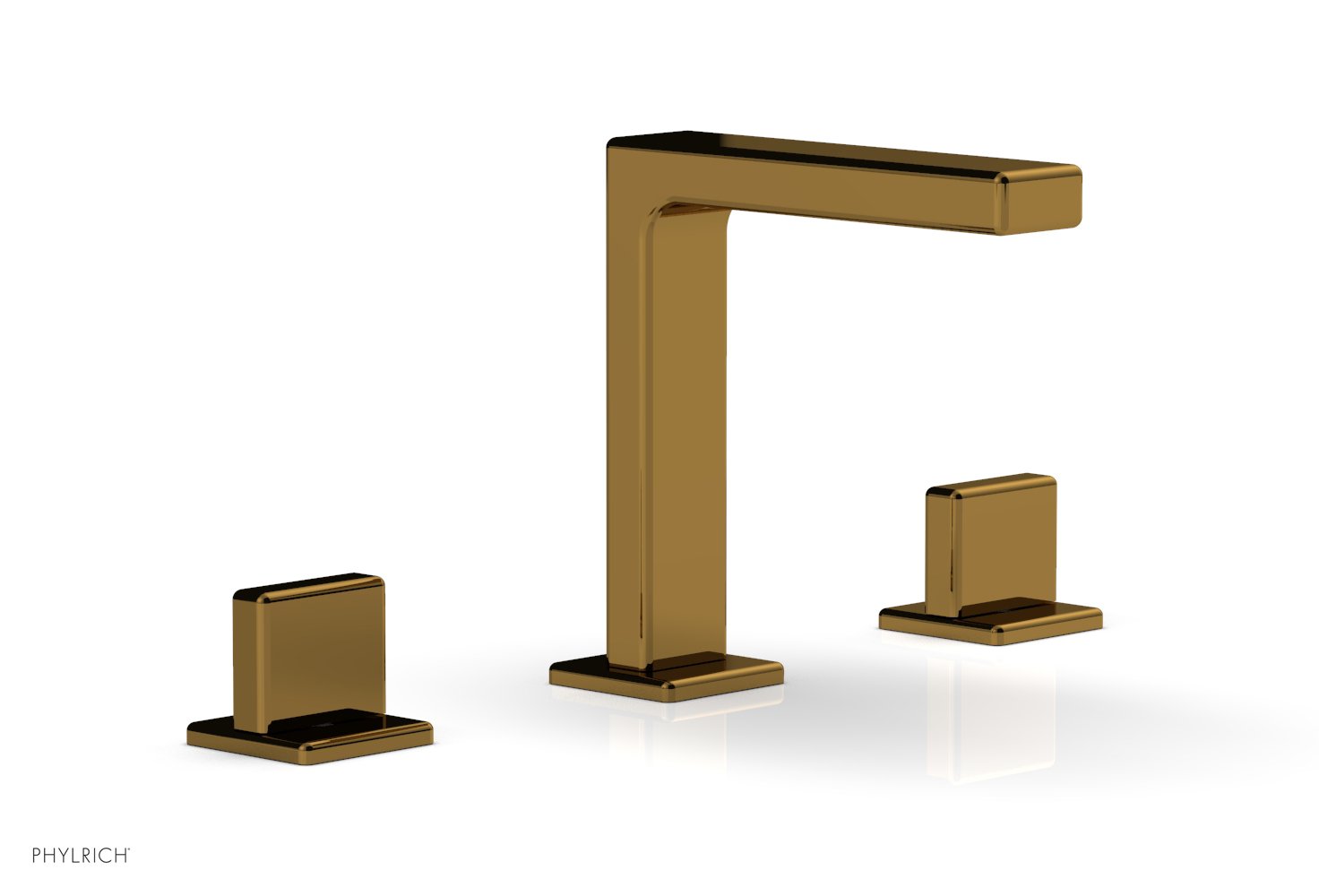 6-3/4" - French Brass - MIX Widespread Faucet - Blade Handle Height 290-01 by Phylrich - New York Hardware