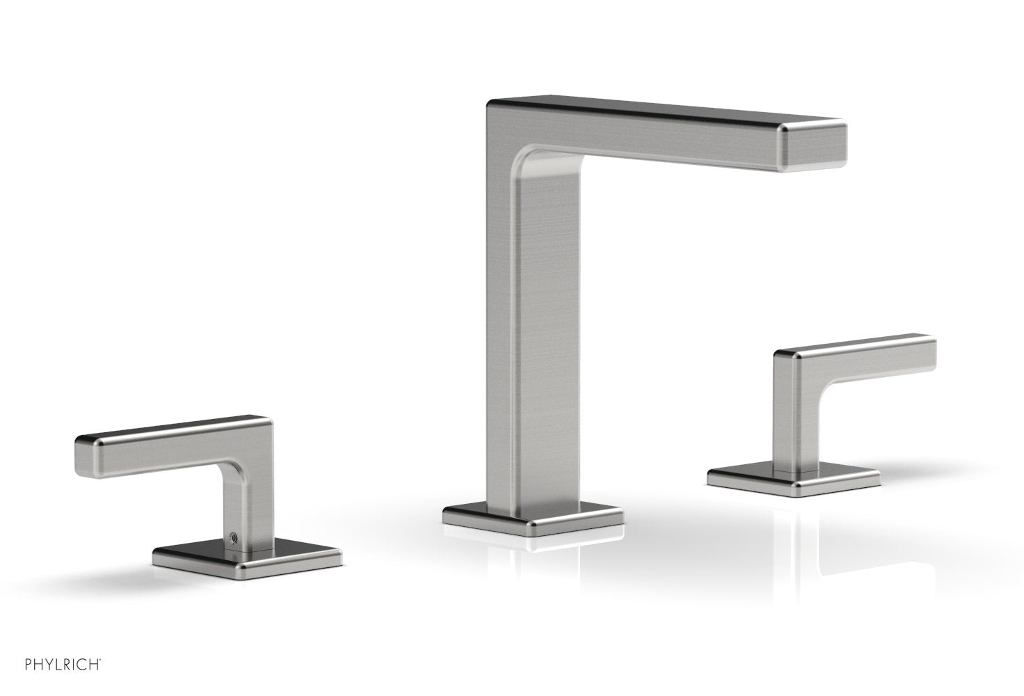 6-3/4" - Satin Chrome - MIX Widespread Faucet - Lever Handles Height 290-02 by Phylrich - New York Hardware