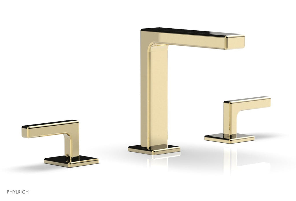 6-3/4" - Polished Brass Uncoated - MIX Widespread Faucet - Lever Handles Height 290-02 by Phylrich - New York Hardware