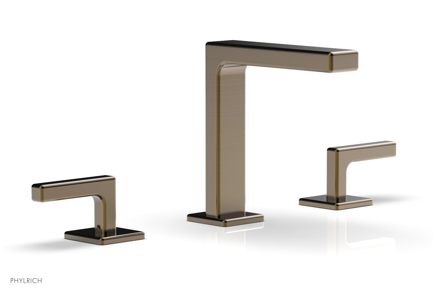 6-3/4" - Antique Brass - MIX Widespread Faucet - Lever Handles Height 290-02 by Phylrich - New York Hardware