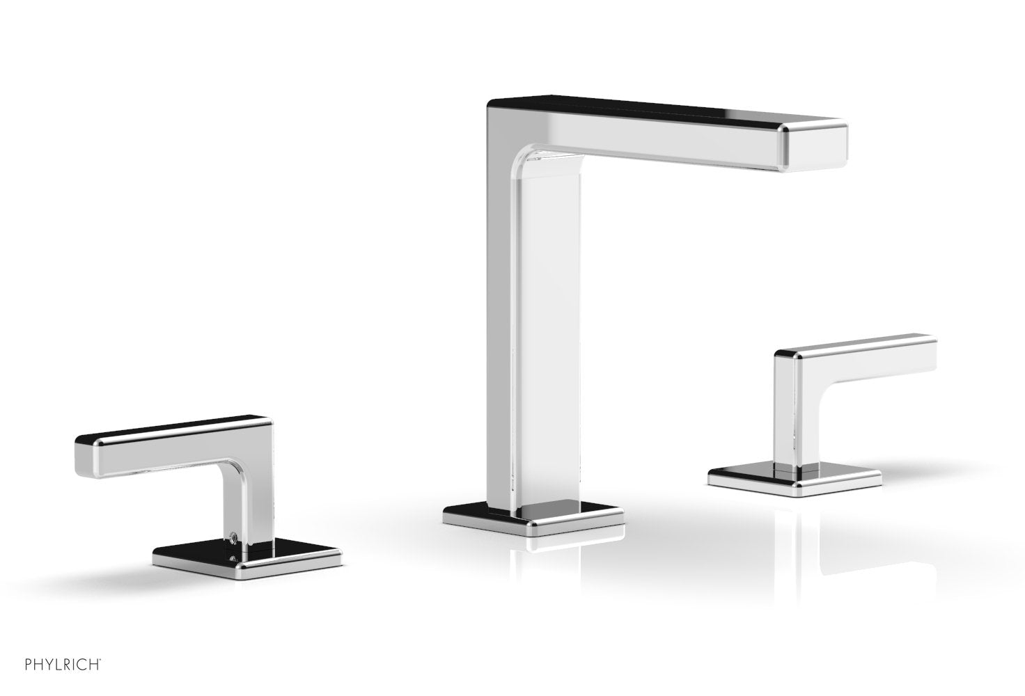 6-3/4" - Satin Brass - MIX Widespread Faucet - Lever Handles Height 290-02 by Phylrich - New York Hardware